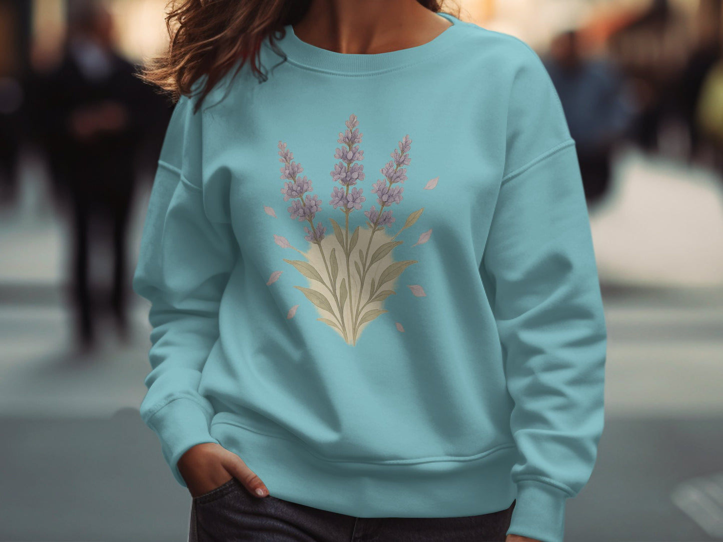 Stylish Floral Lavender Design Sweatshirt product