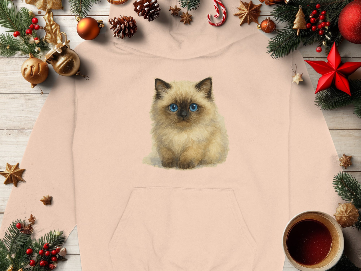 Cute Blue-Eyed Kitten Holiday Sweater product