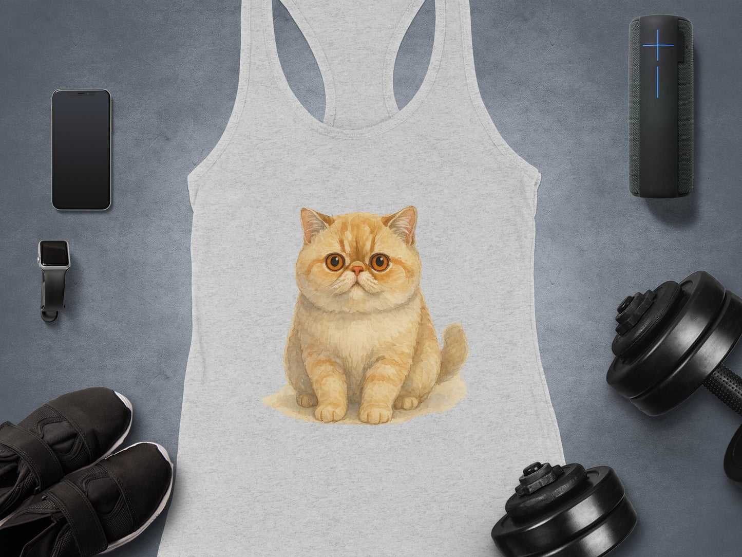 Adorable Sitting Cat Graphic Design Tank Top product type