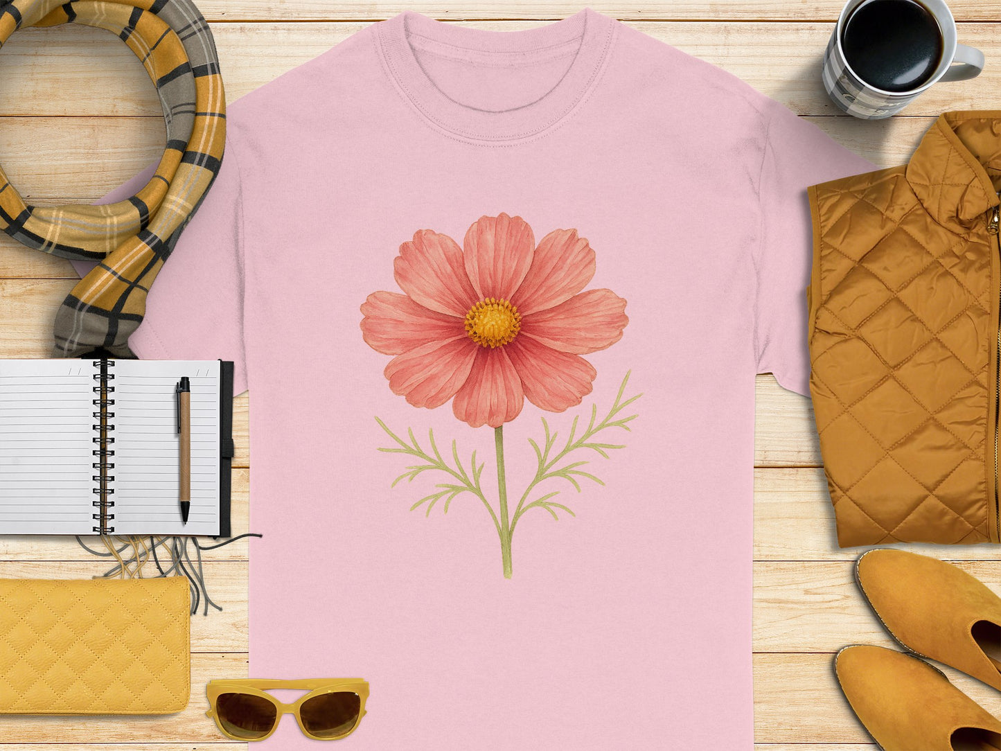 Beautiful Pink Flower Graphic Design T-Shirt product