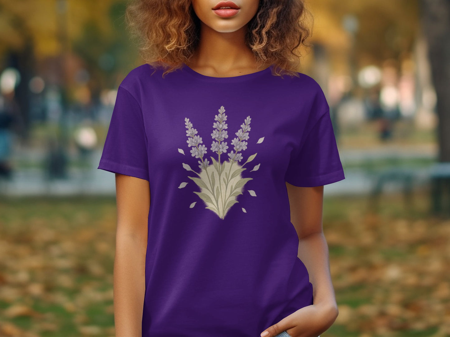Stylish Lavender Bouquet Illustration T-shirt product