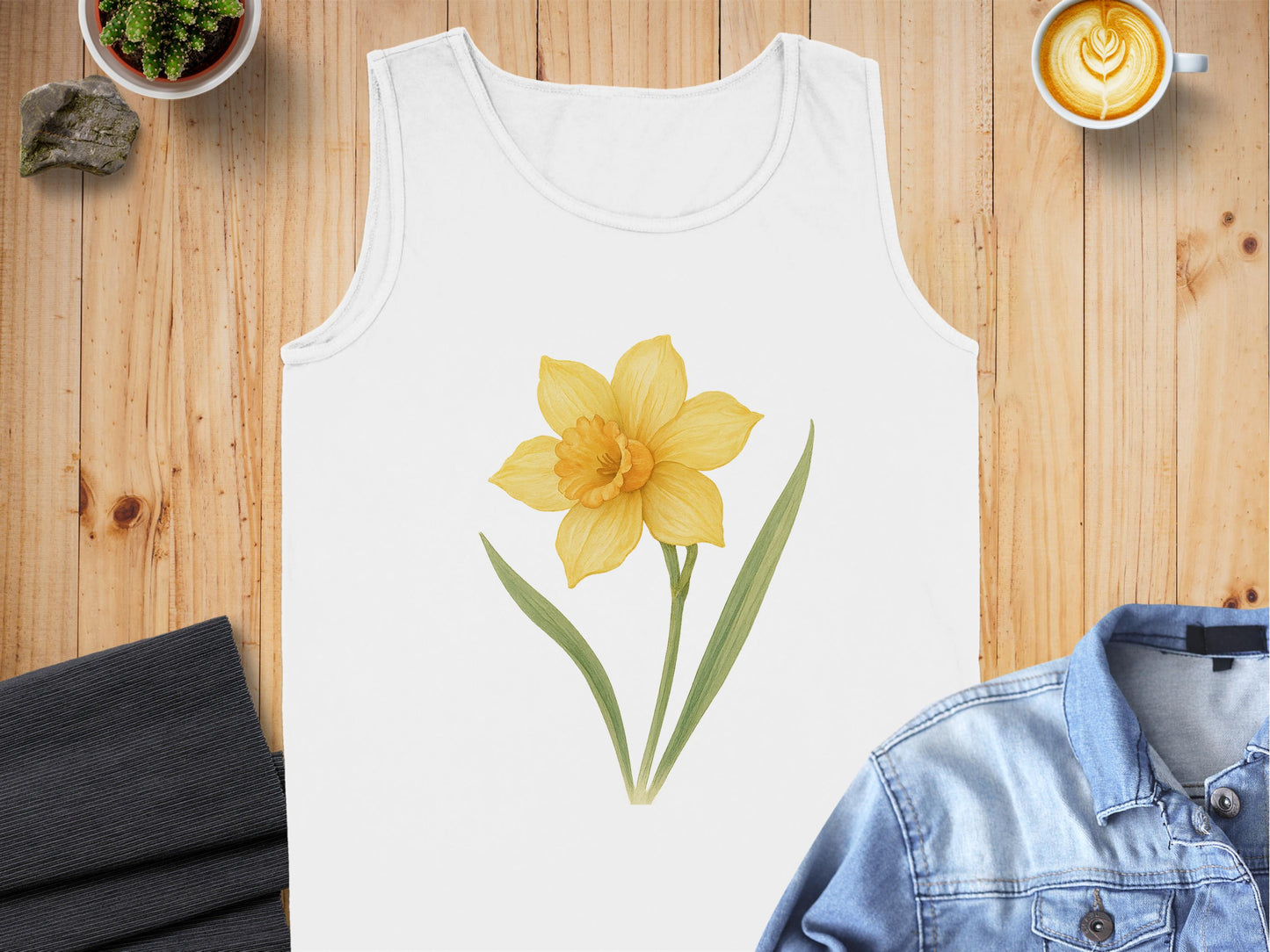 Daffodil Floral Print Sleeveless Tank Top product type