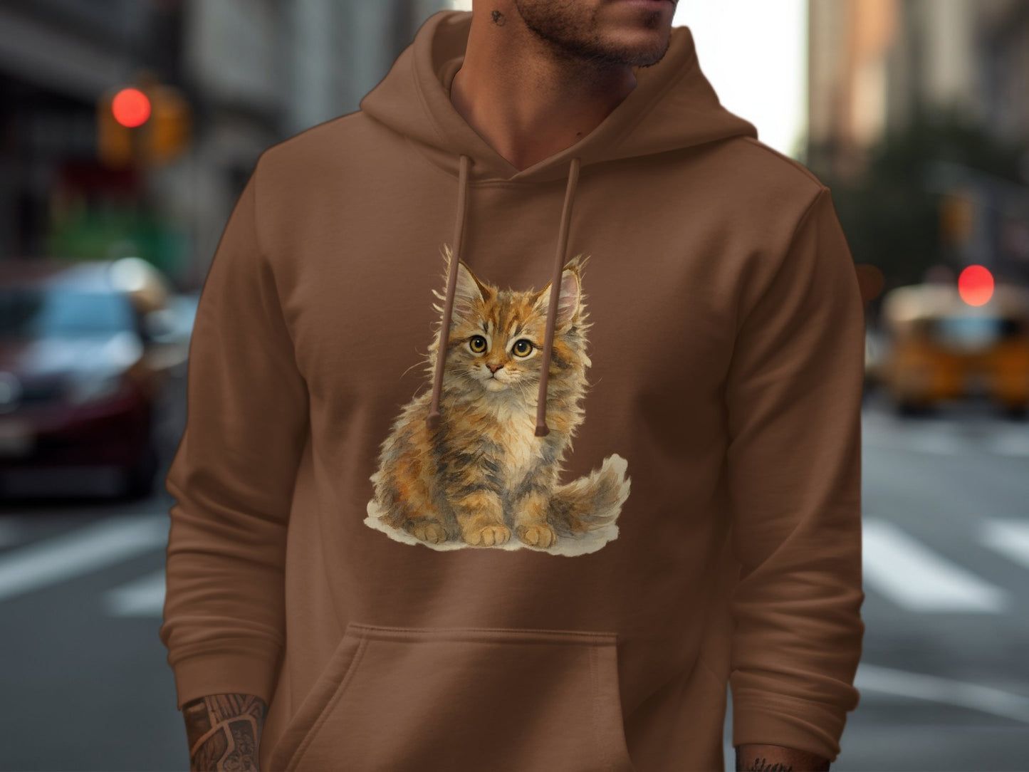 Adorable Kitten Graphic Hooded Top Cat Lovers product type