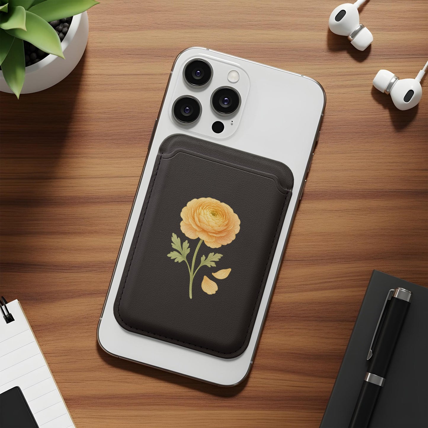 Minimalist Yellow Flower Design Phone Wallet product
