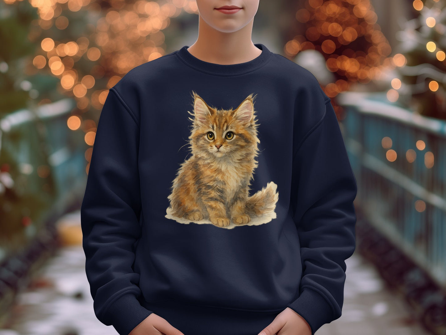 Cute Kitten Print Design on Cozy Sweatshirt product type