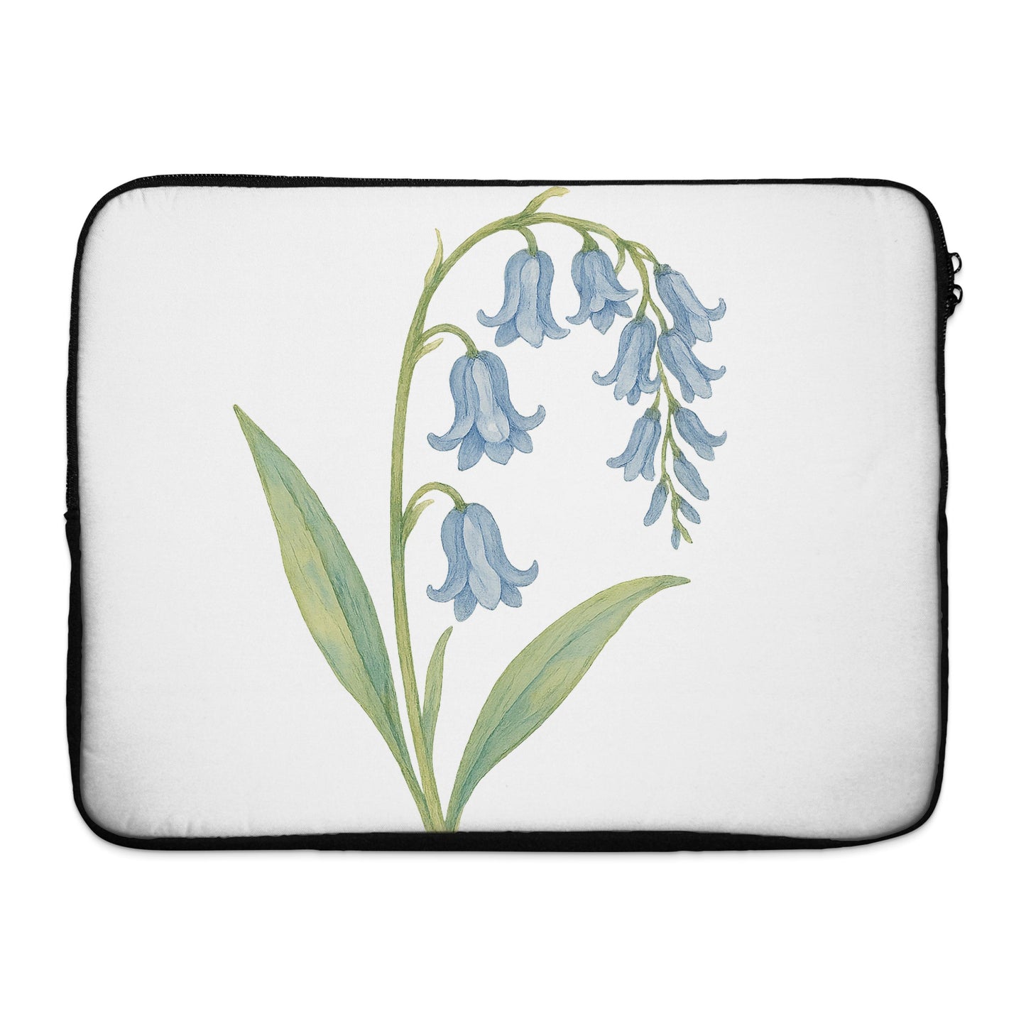 Bluebell Flower Art on White Background laptop sleeve product type