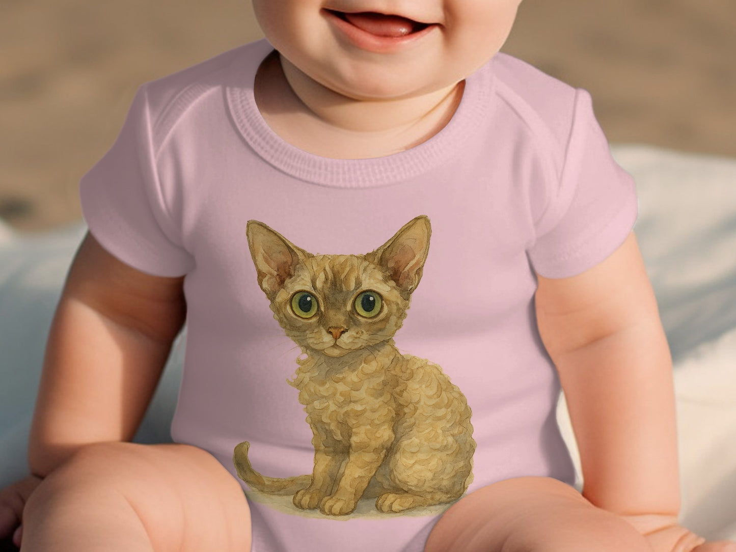 Cute Baby Onesie Featuring Adorable Kitten Product Type