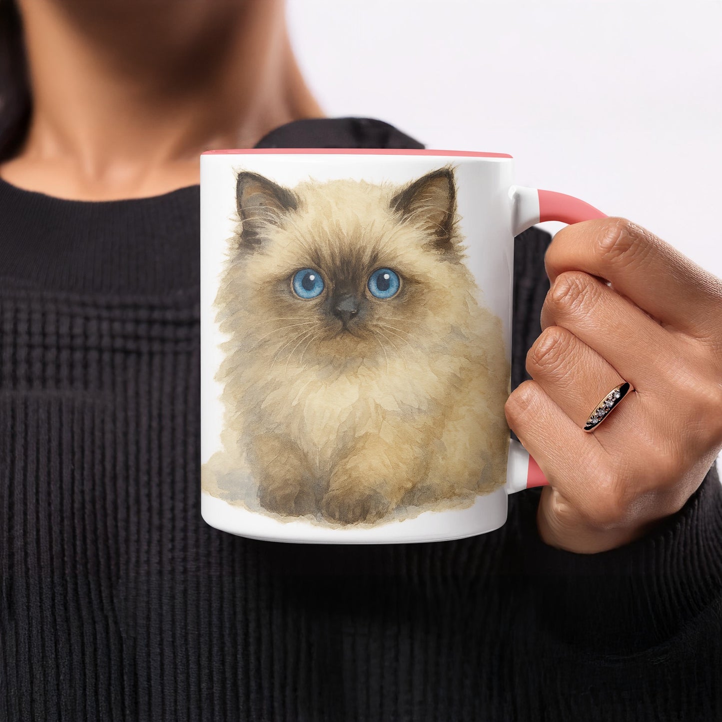 Charming Kitten Art Mug with Blue Eyed Cat Product