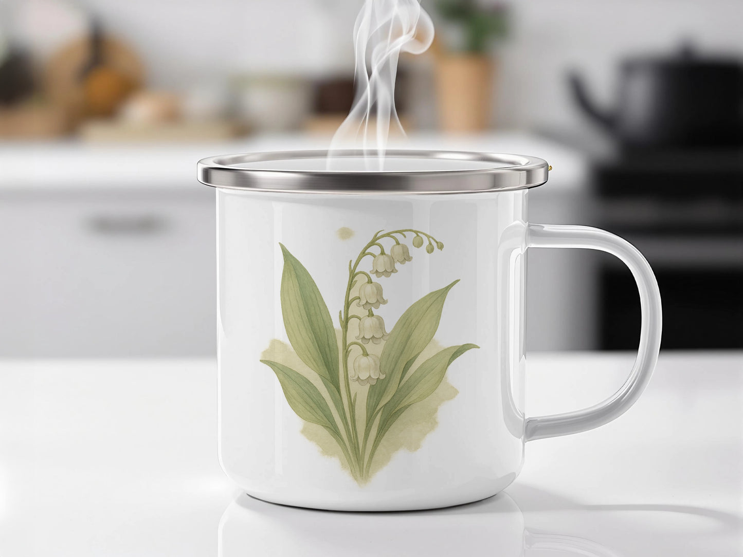 Lovely Lily of the Valley Floral Design Mug product