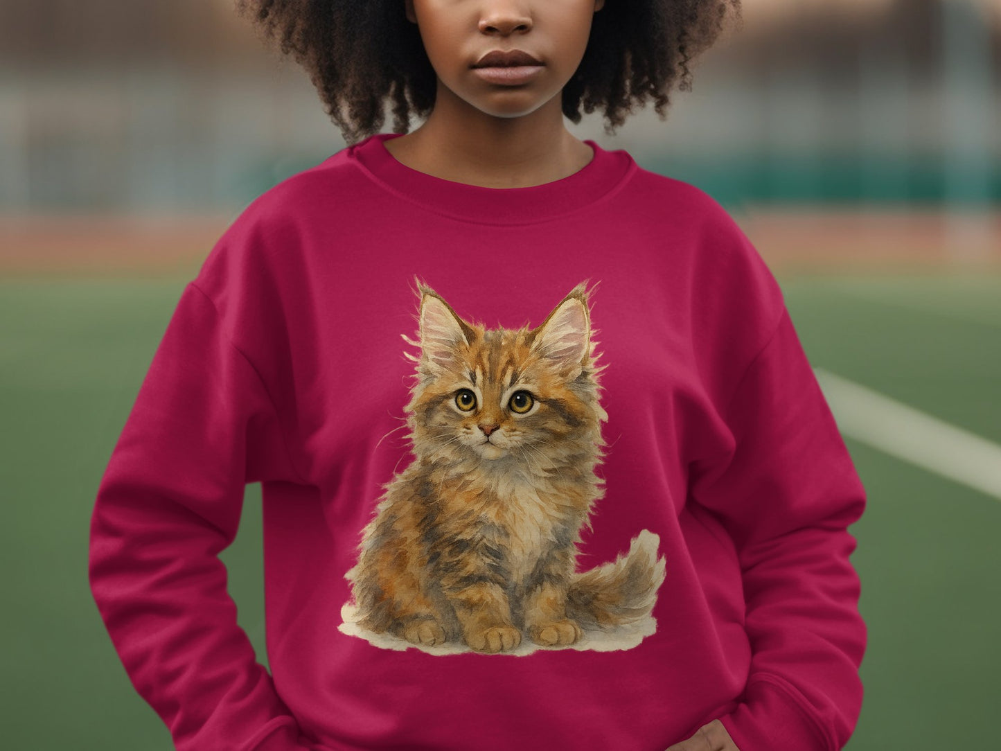 Adorable Kitten Print on Cozy Stylish Sweatshirt product type