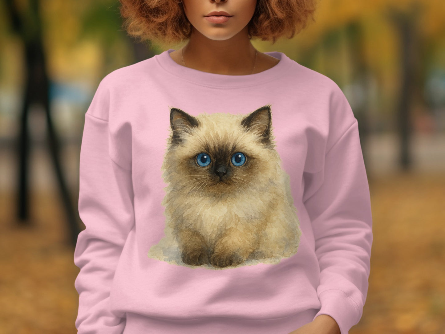 Cute Fluffy Kitten Pink Sweatshirt for Cat Lovers product