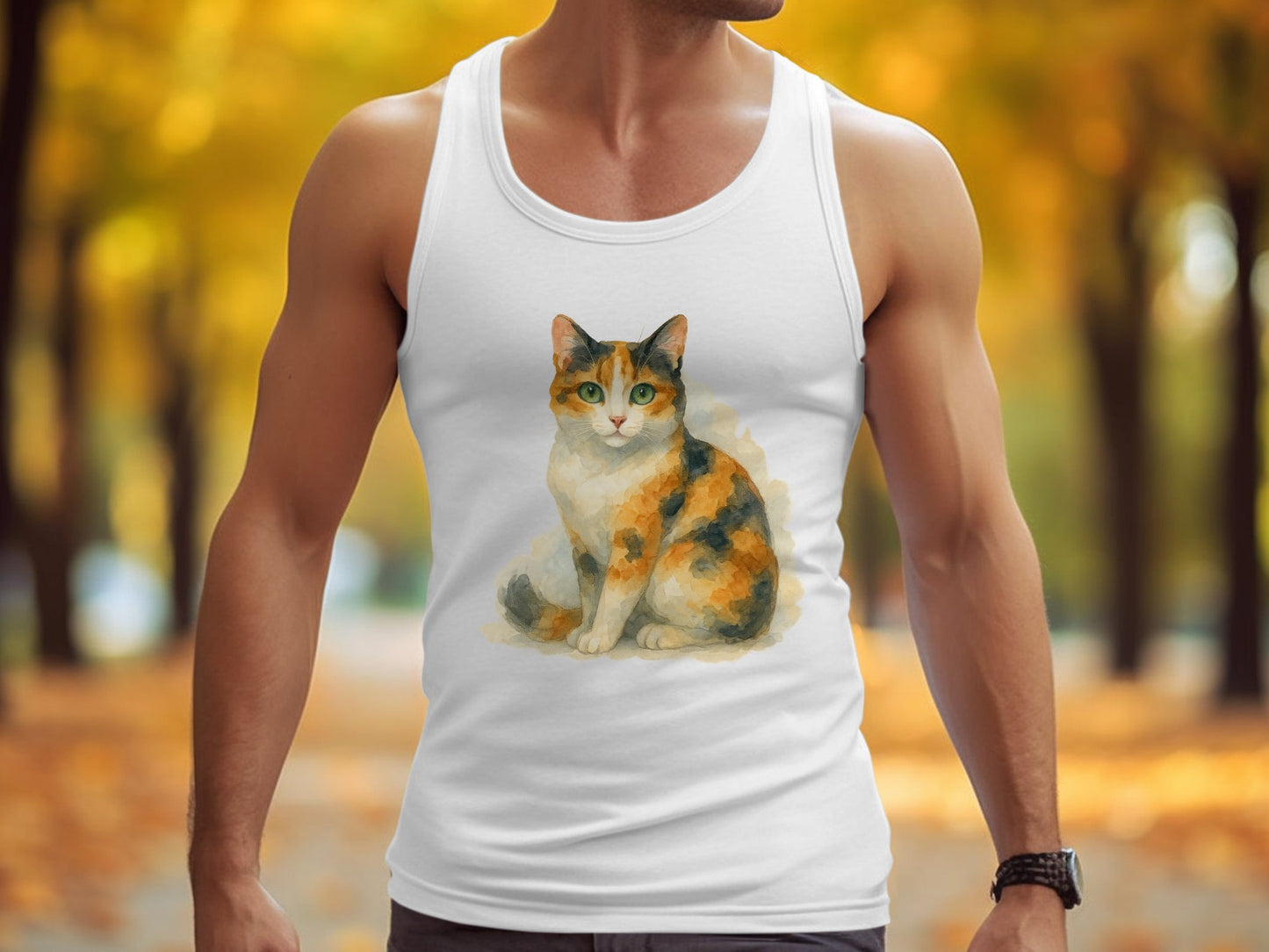 Autumn Inspired Cat Art Men's Tank Top product