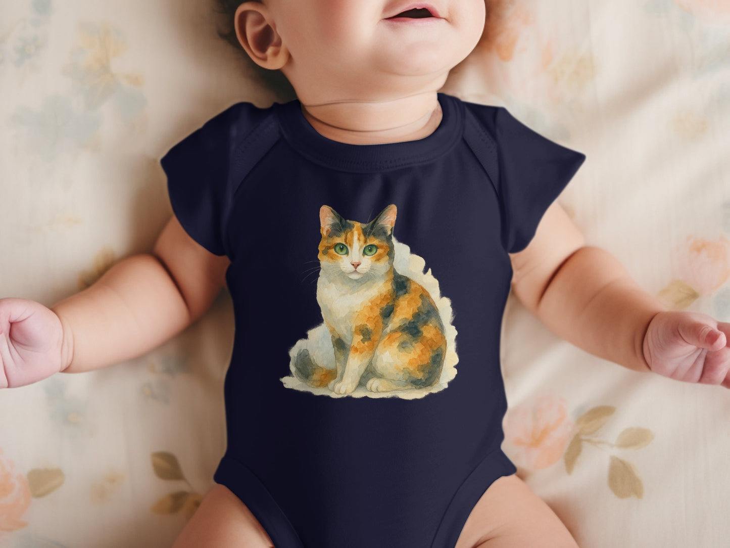Cute Calico Cat Print Infant Bodysuit Baby Product