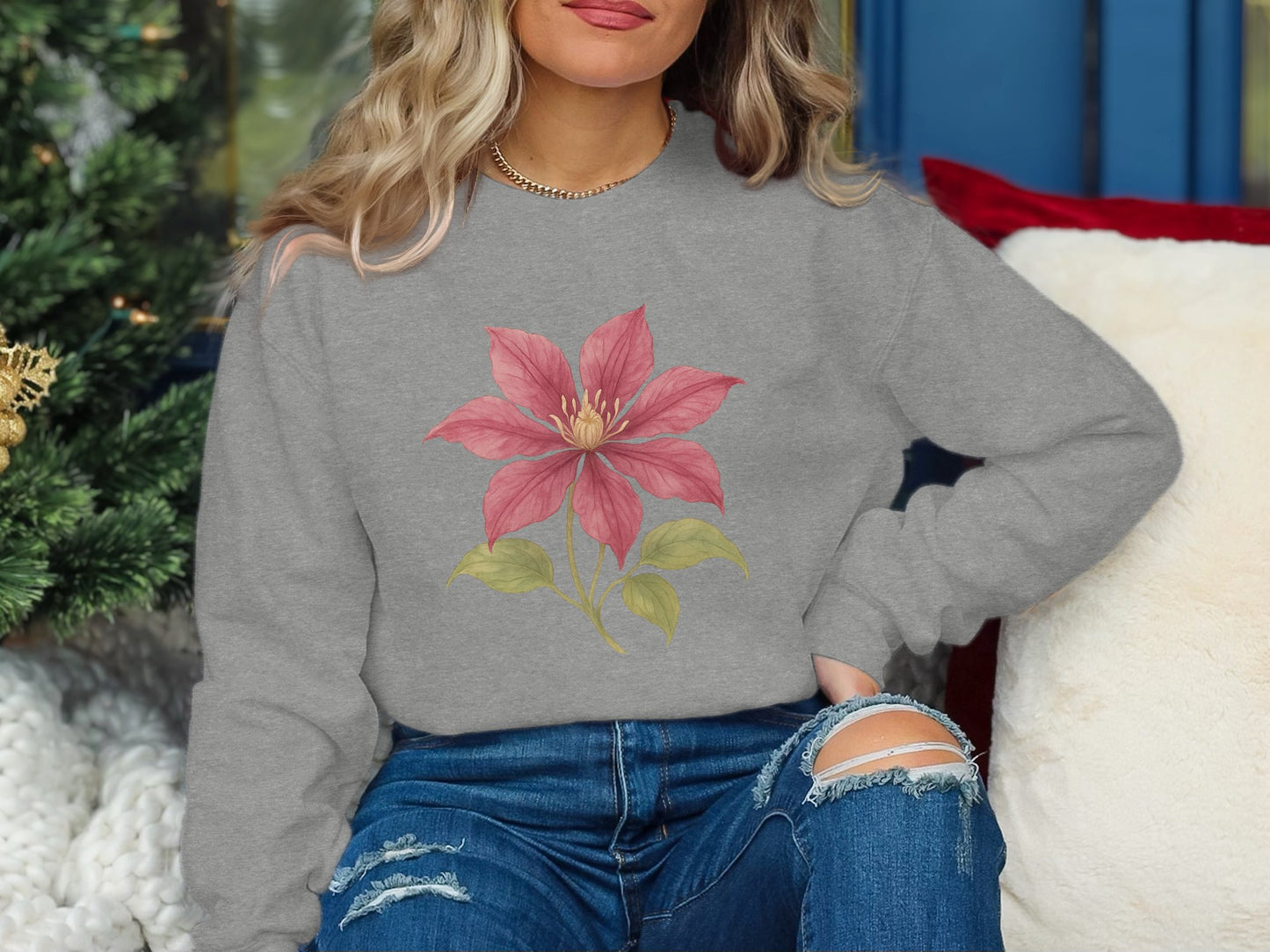 Stylish Sweater with Beautiful Flower Design product