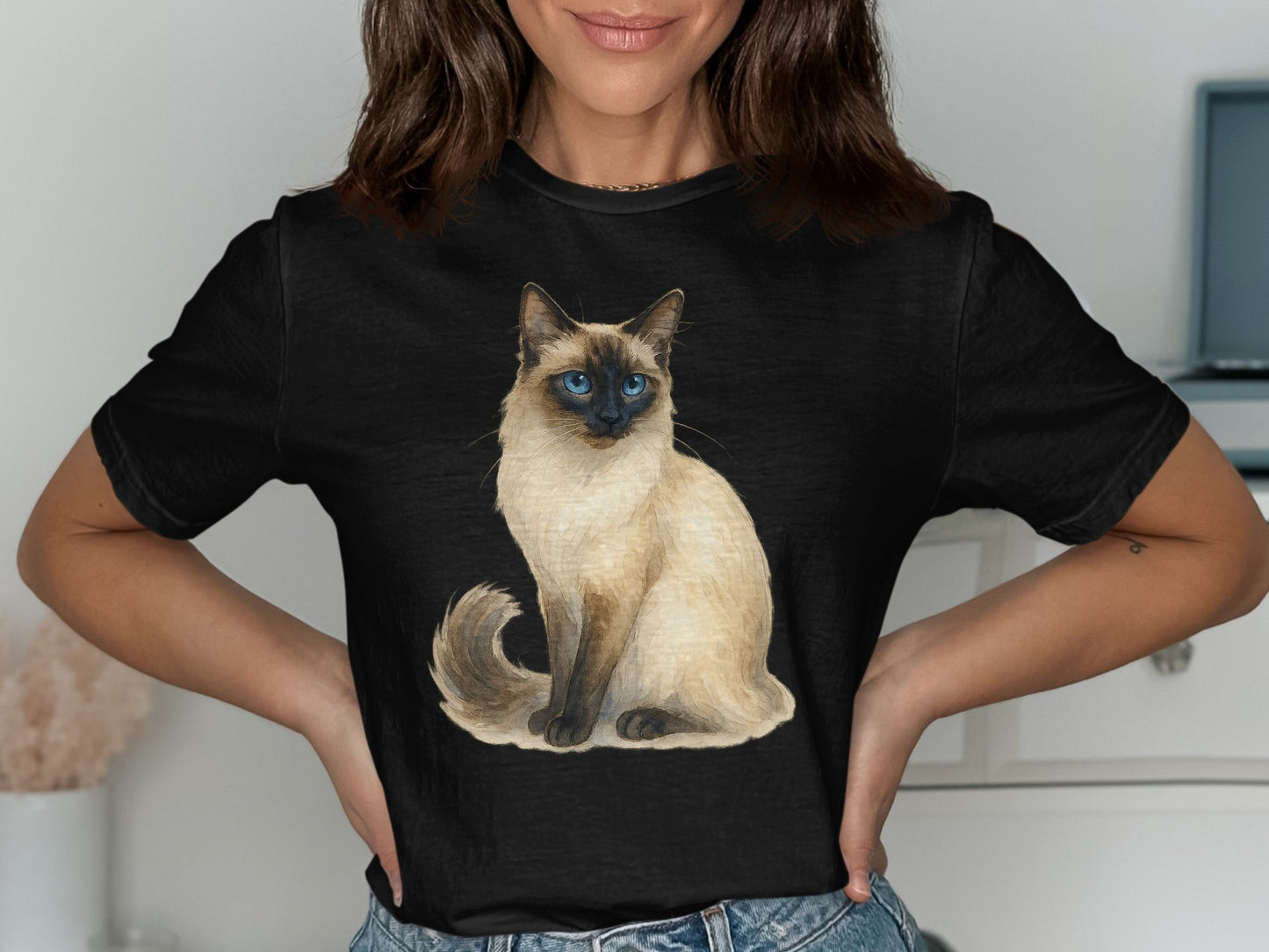 Stylish Cat Print Black Shirt for Fashionable Look product type