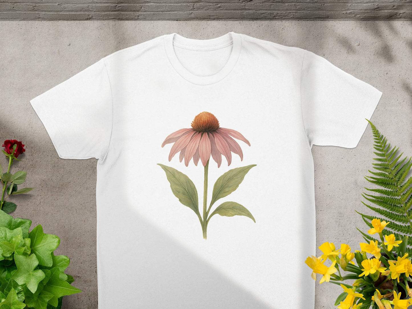 Floral Garden Pink Flower Print T-Shirt product type