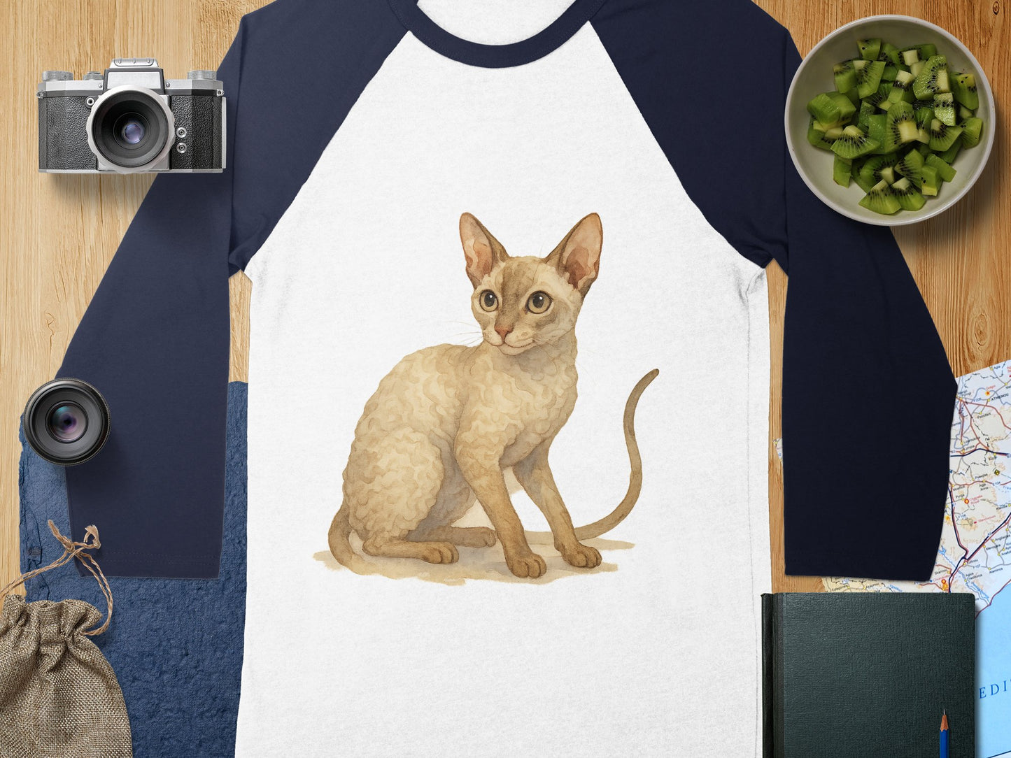 Curly Haired Cat Design Long Sleeve Product