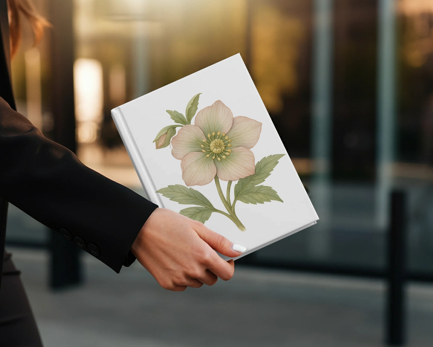 Elegant Floral Print Hardcover Notebook product