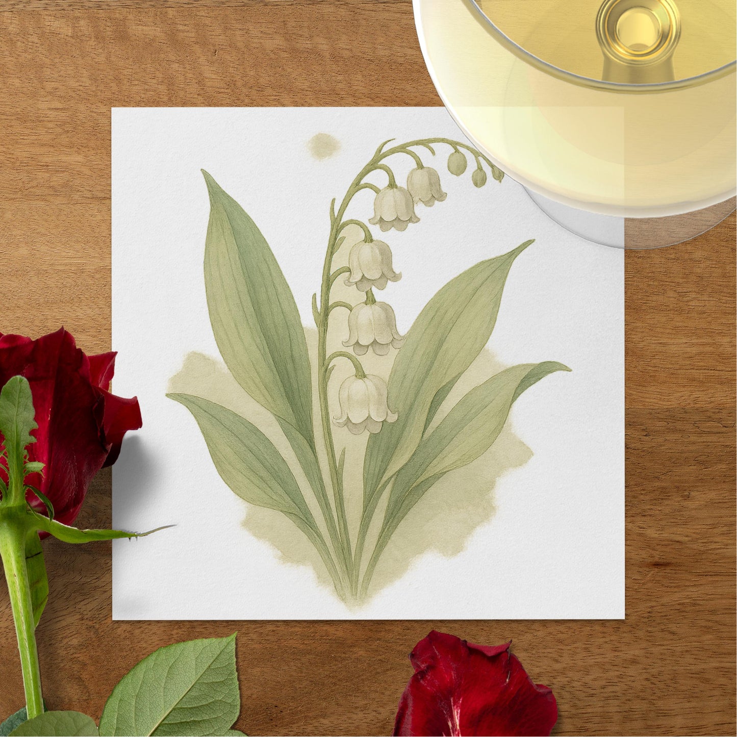 Elegant Botanical Print with White Flowers product type