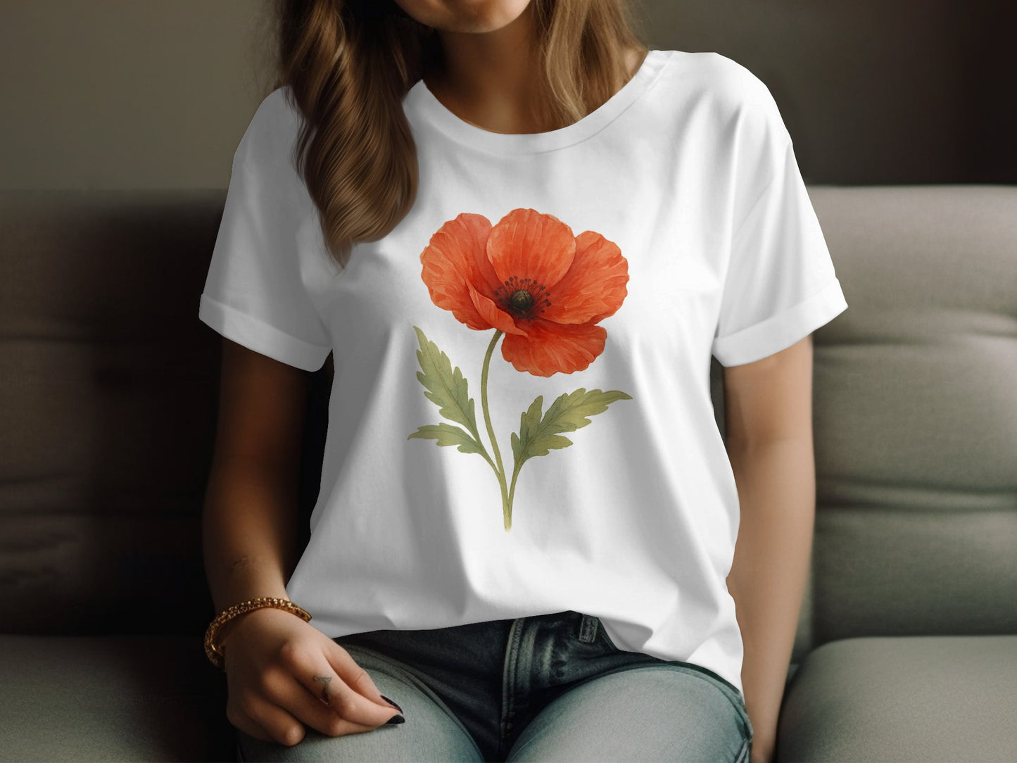 Red Flower Graphic Design Women's T-Shirt product type