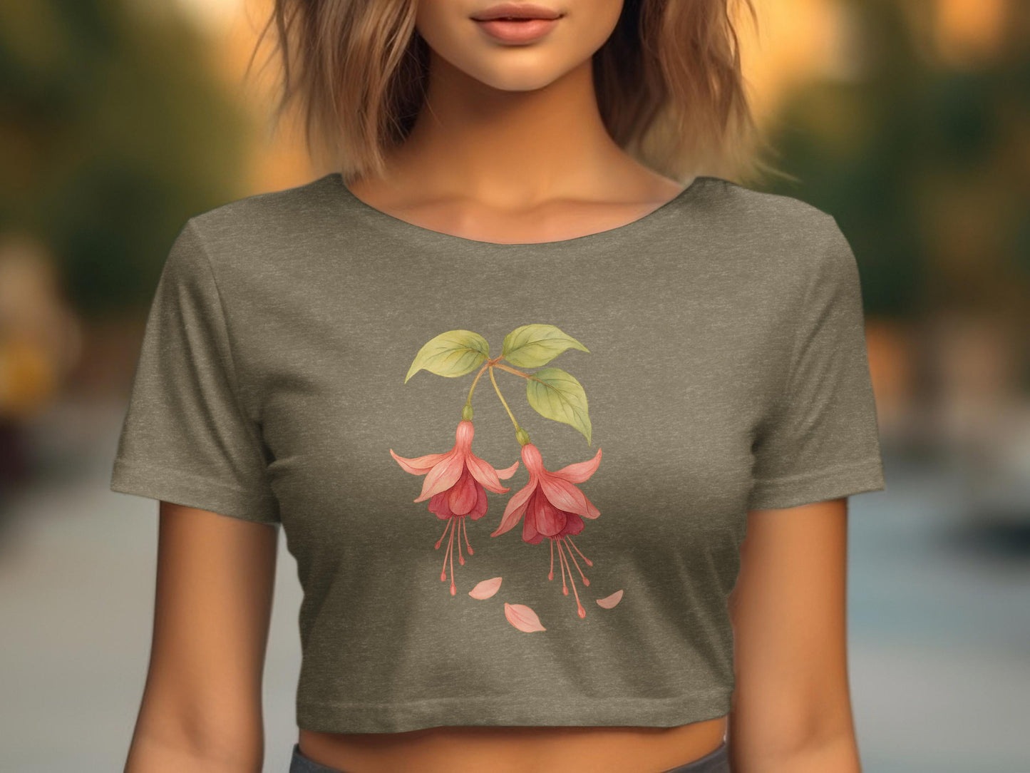 Elegant Floral Print Fashionable Crop Top product