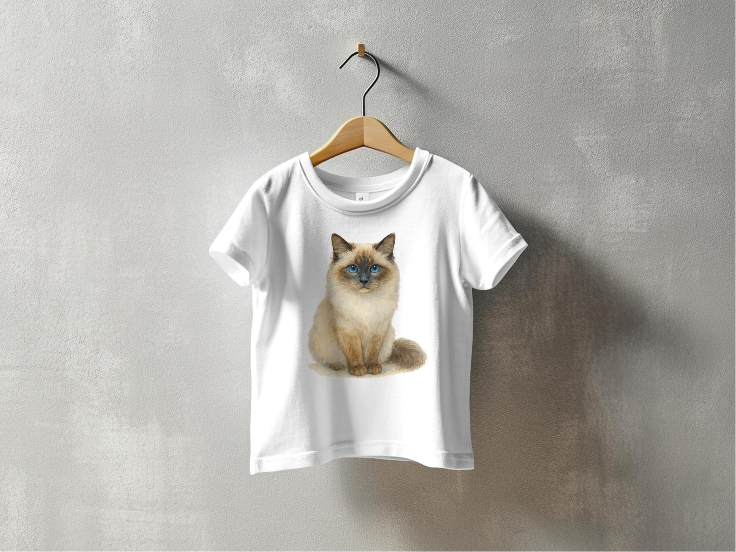 Adorable Blue-Eyed Cat Illustration T-Shirt product