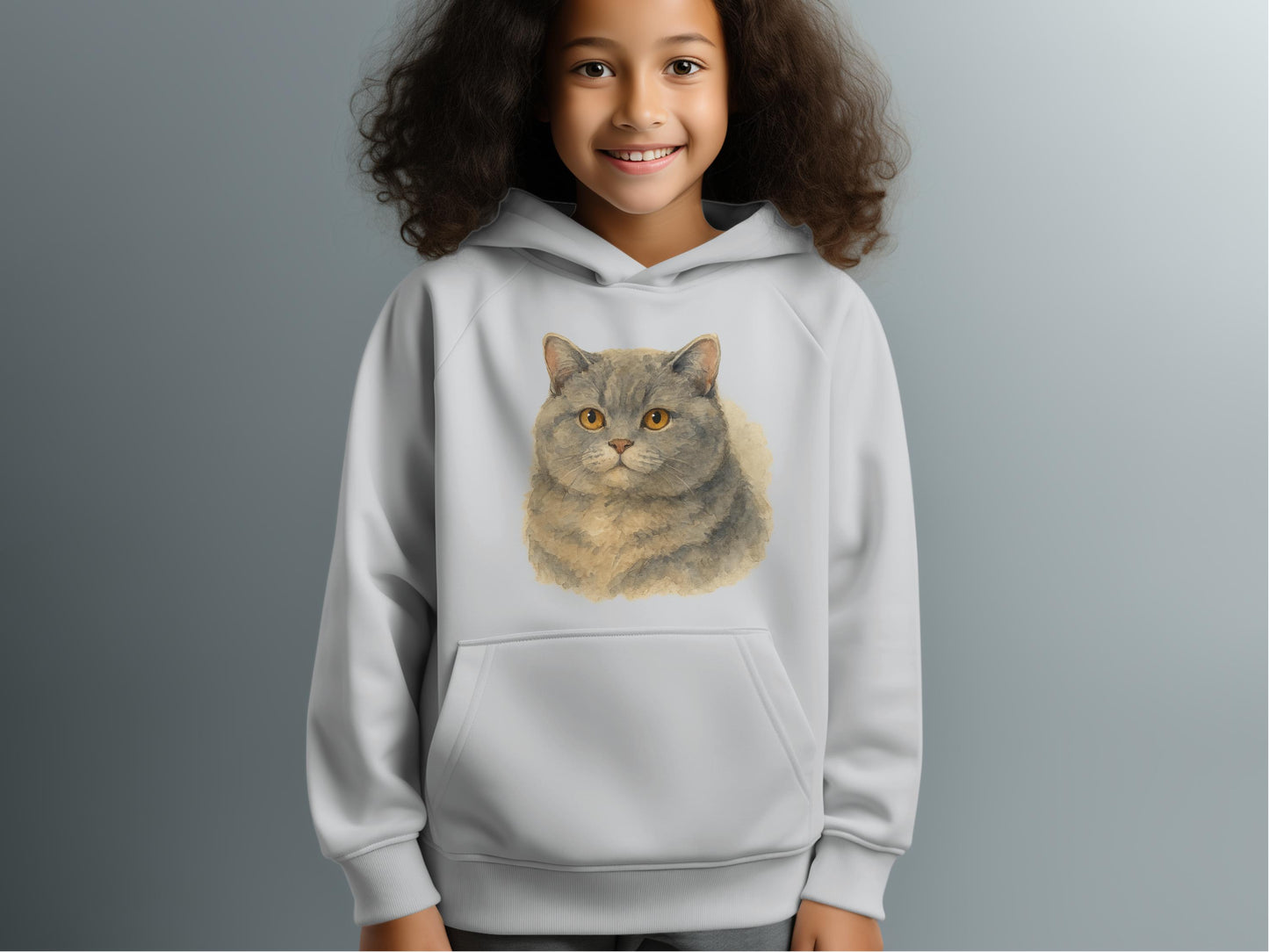 Cute Cat Face Design on Youth Hoodie product