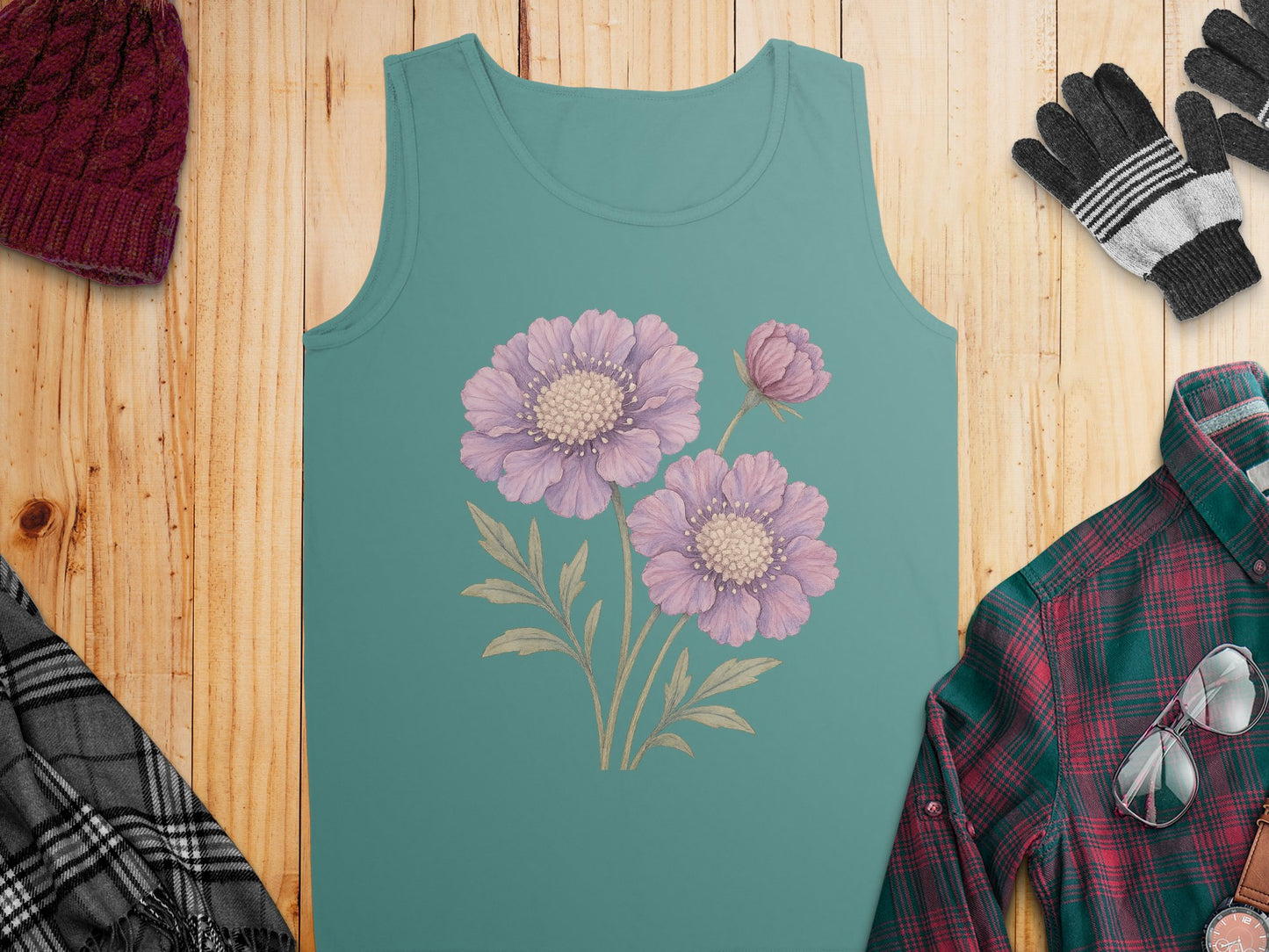 Floral Design Sleeveless Graphic Top product type