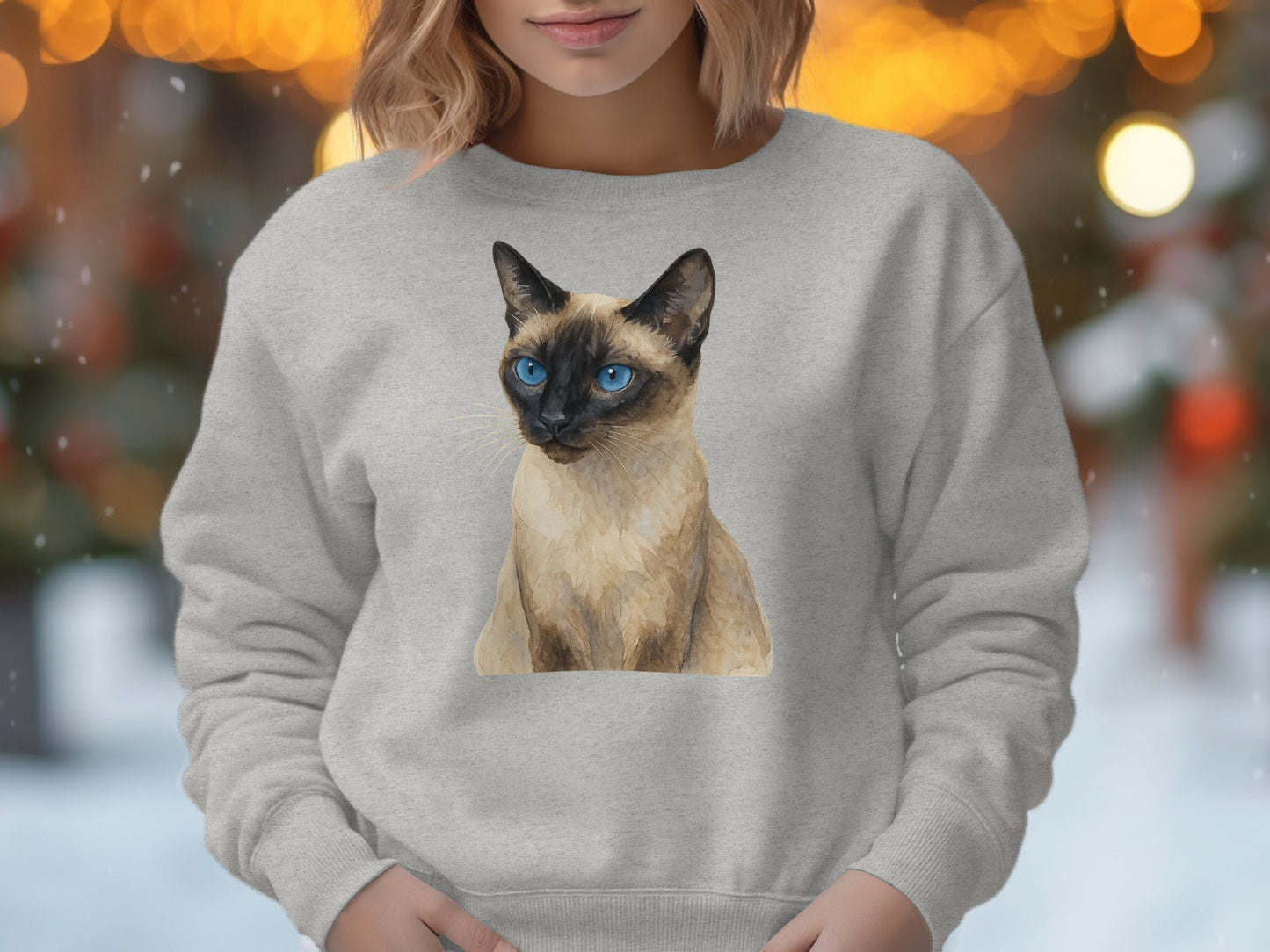 Adorable Blue-Eyed Siamese Cat Art Sweatshirt product type