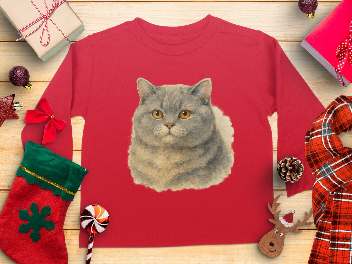 Cute Cat Graphic Design Christmas Kids Sweatshirt product