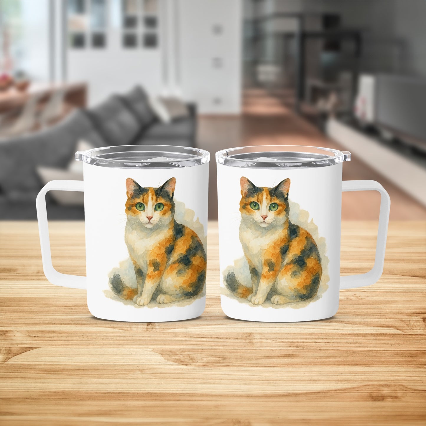 Calico Cat Couple Coffee Mug Set Animal Print product