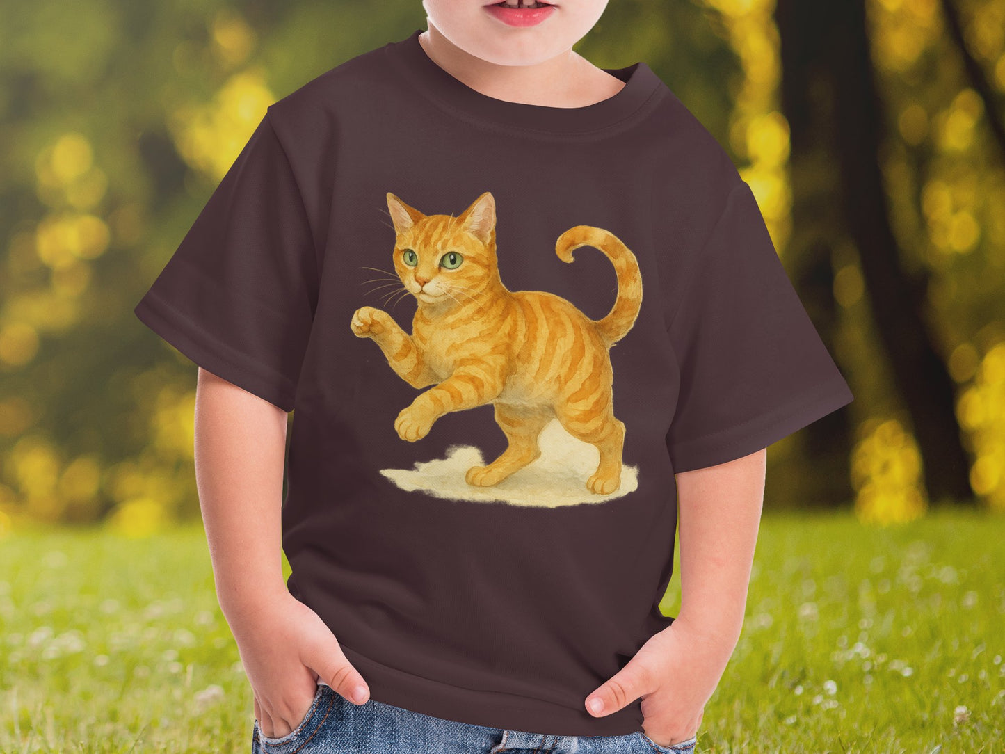 Playful Orange Cat T Shirt Kids Fun Design product type