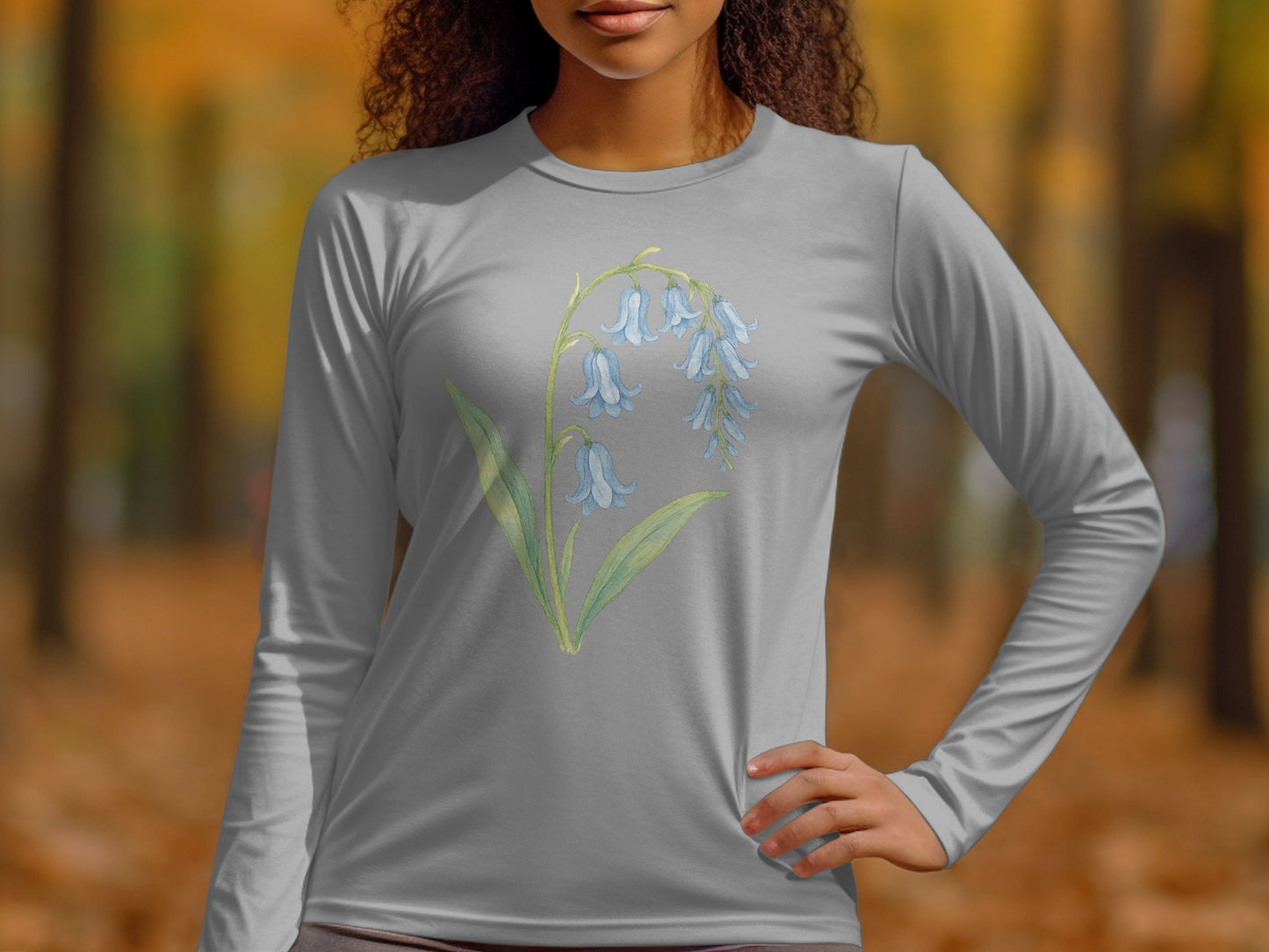Floral Bluebell Design Long Sleeve Shirt product