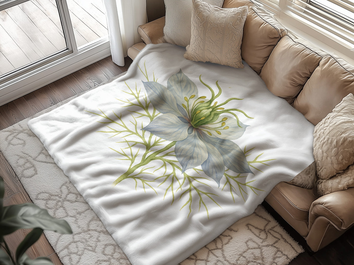 Cozy Throw Blanket with Elegant Floral Design product type