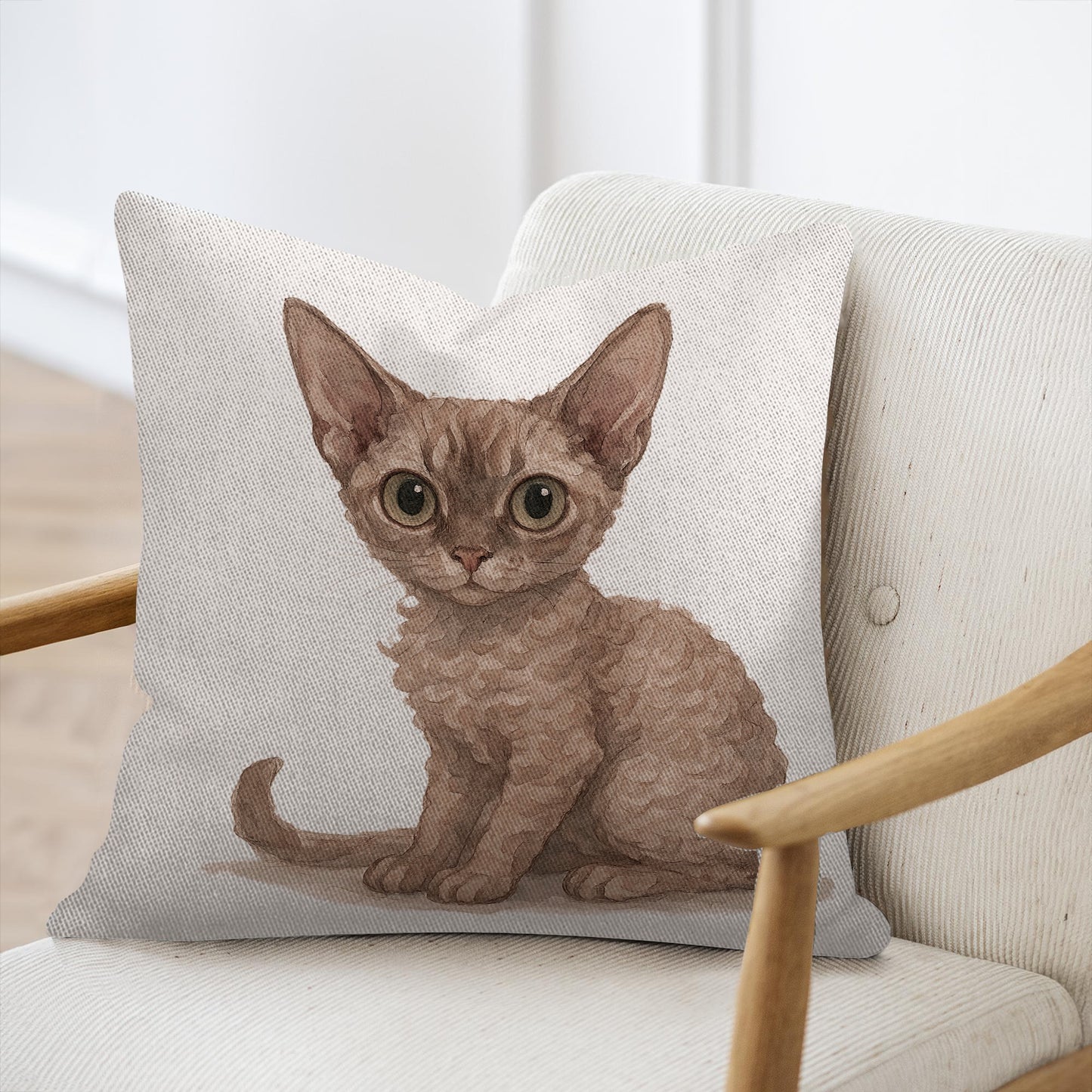 Cute Cat Illustration Printed Throw Pillow product