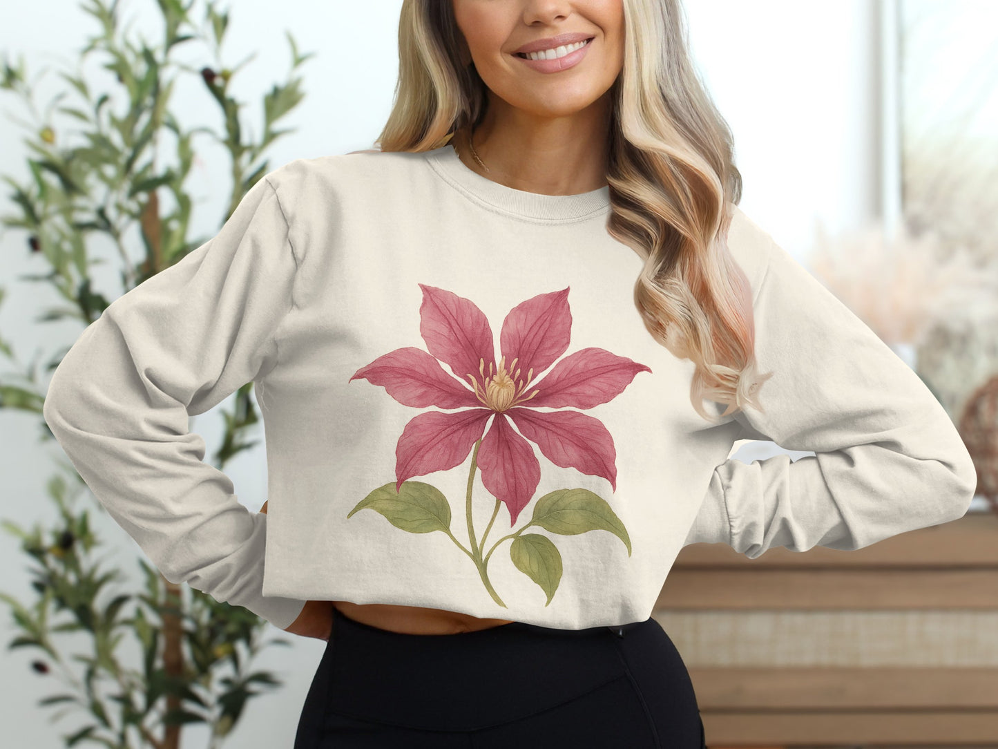 Beautiful Floral Print Long Sleeve Shirt product