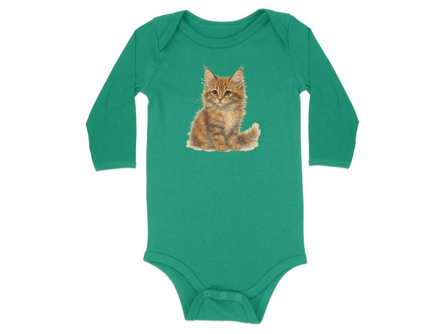 Adorable Kitten Print Long Sleeve Baby Bodysuit product type