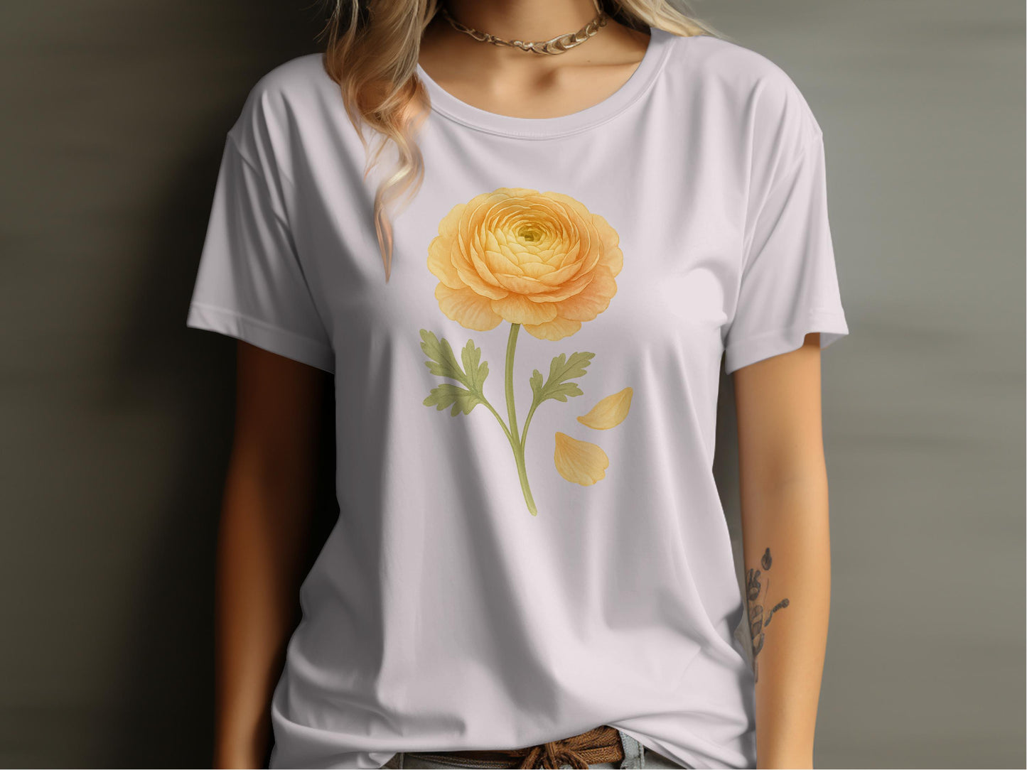 Beautiful Yellow Flower Graphic White T-Shirt product type