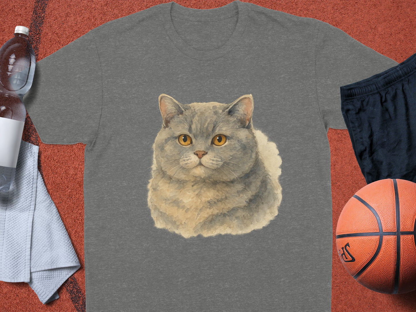 Cute Fluffy Cat Print Graphic T-shirt casual product