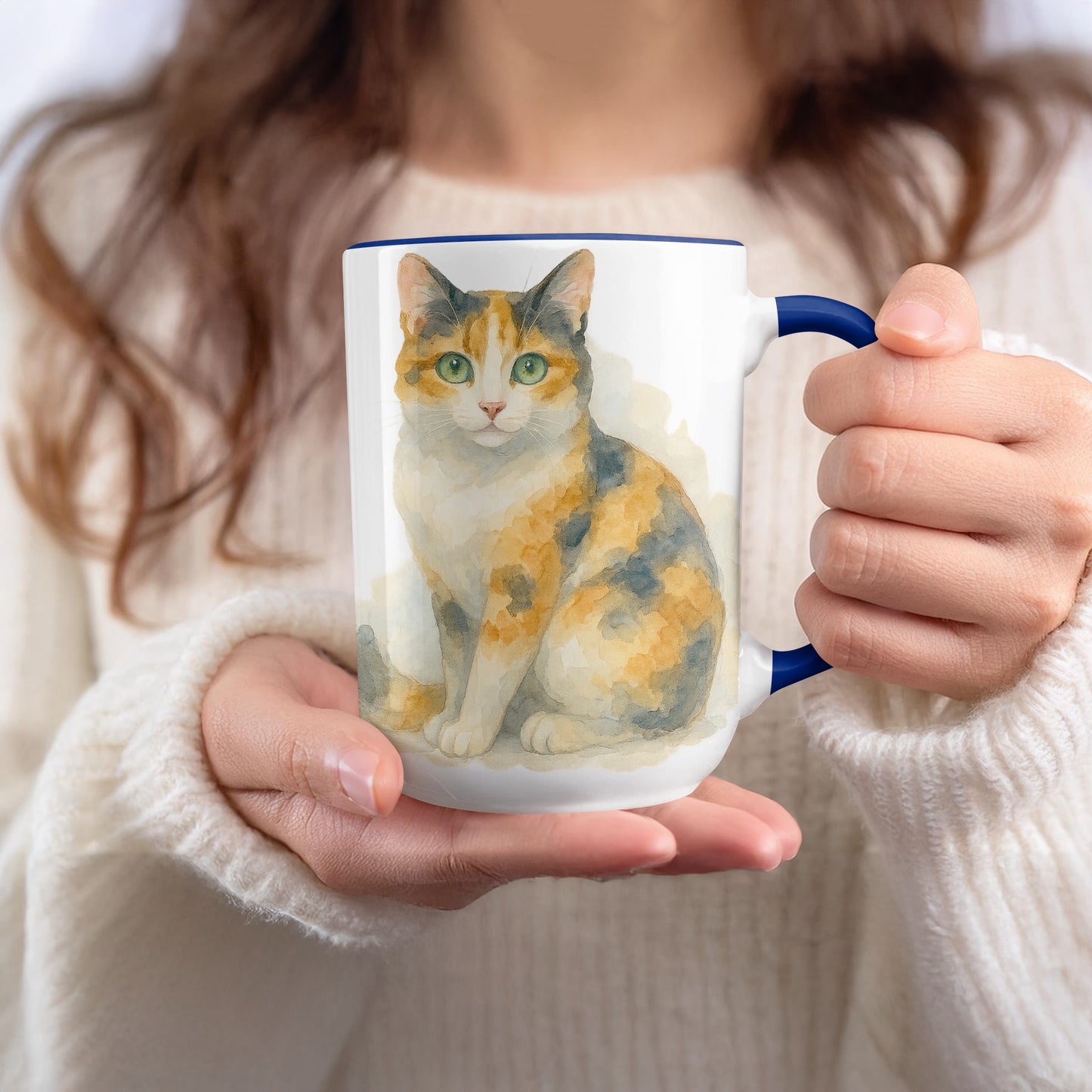 Colorful Calico Cat Art Design Coffee Mug product