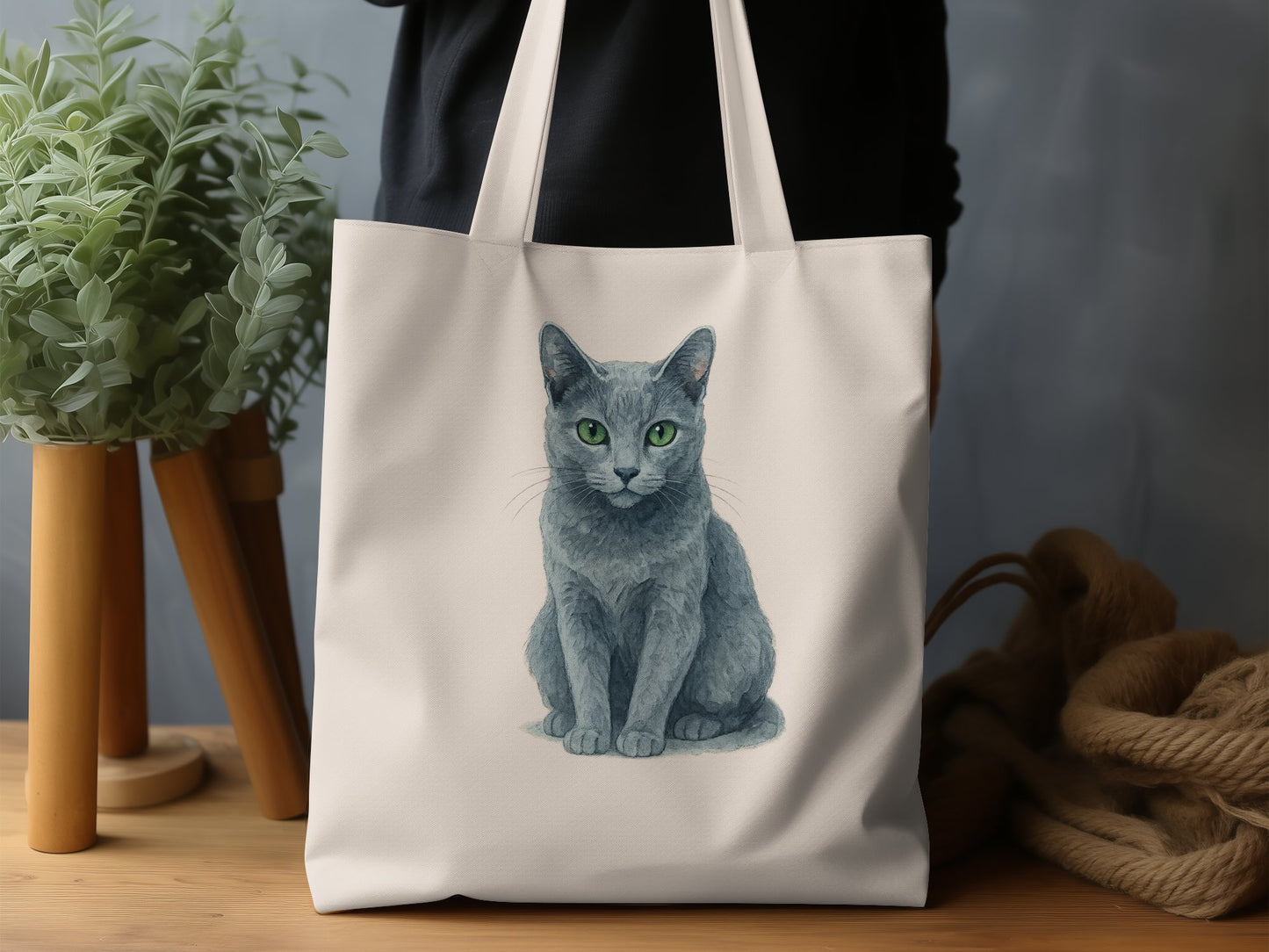 Stylish Tote Bag with Intricate Cat Design product type