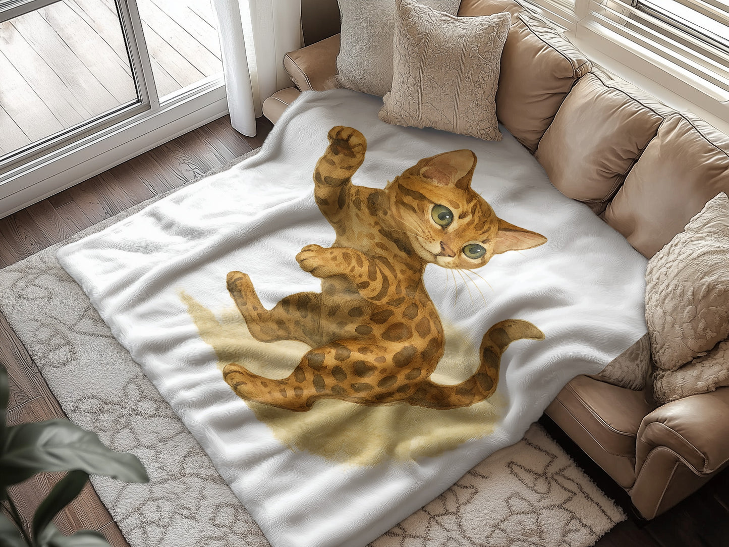 Adorable Cat Design Cozy Living Room Blanket product