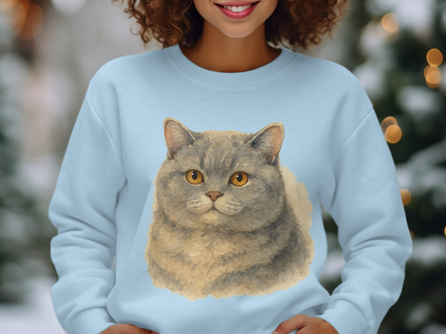 Adorable Grey Cat Illustration Sweatshirt product