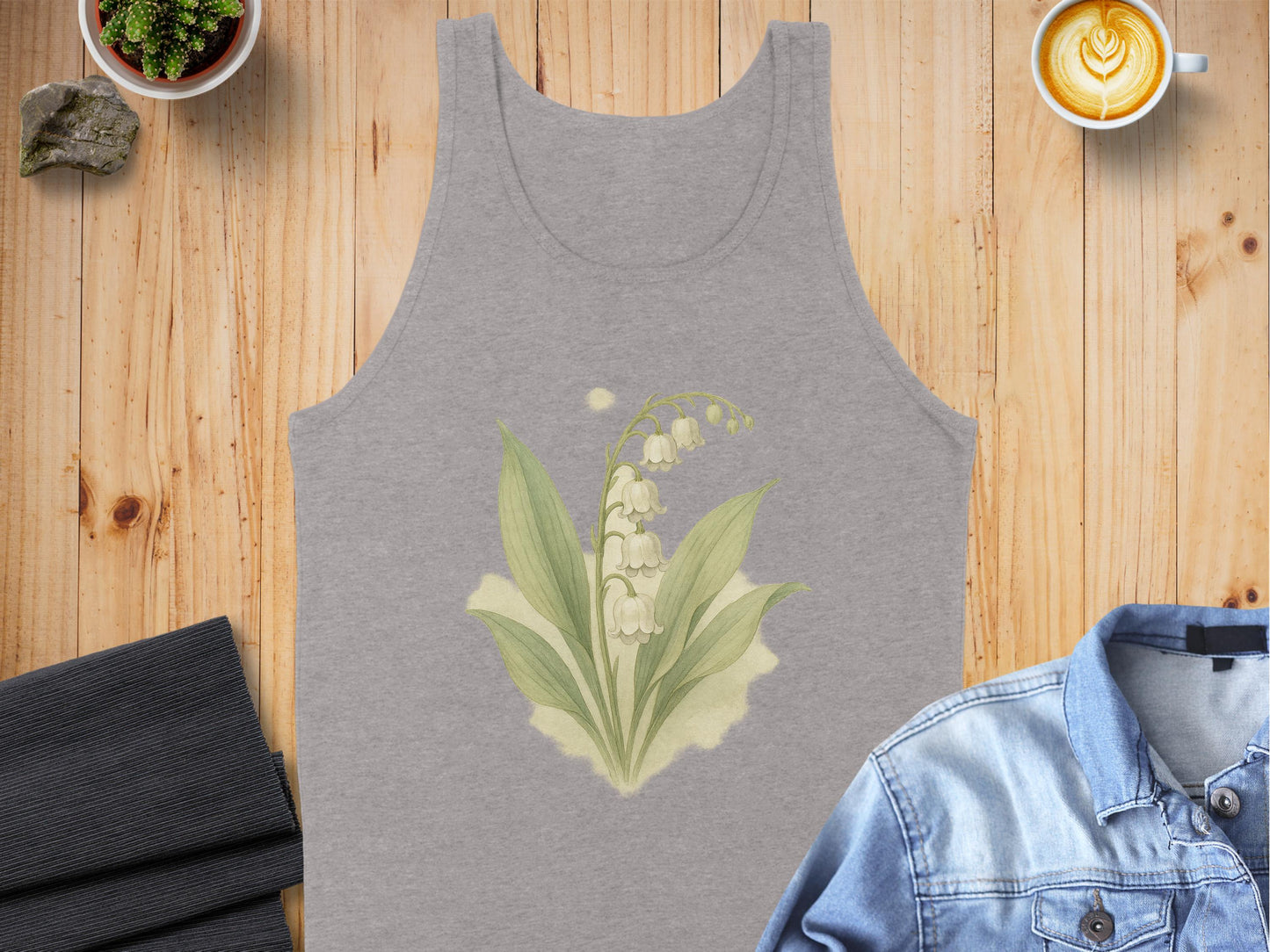 Lovely Lilly of the Valley on Gray Tank Top product type