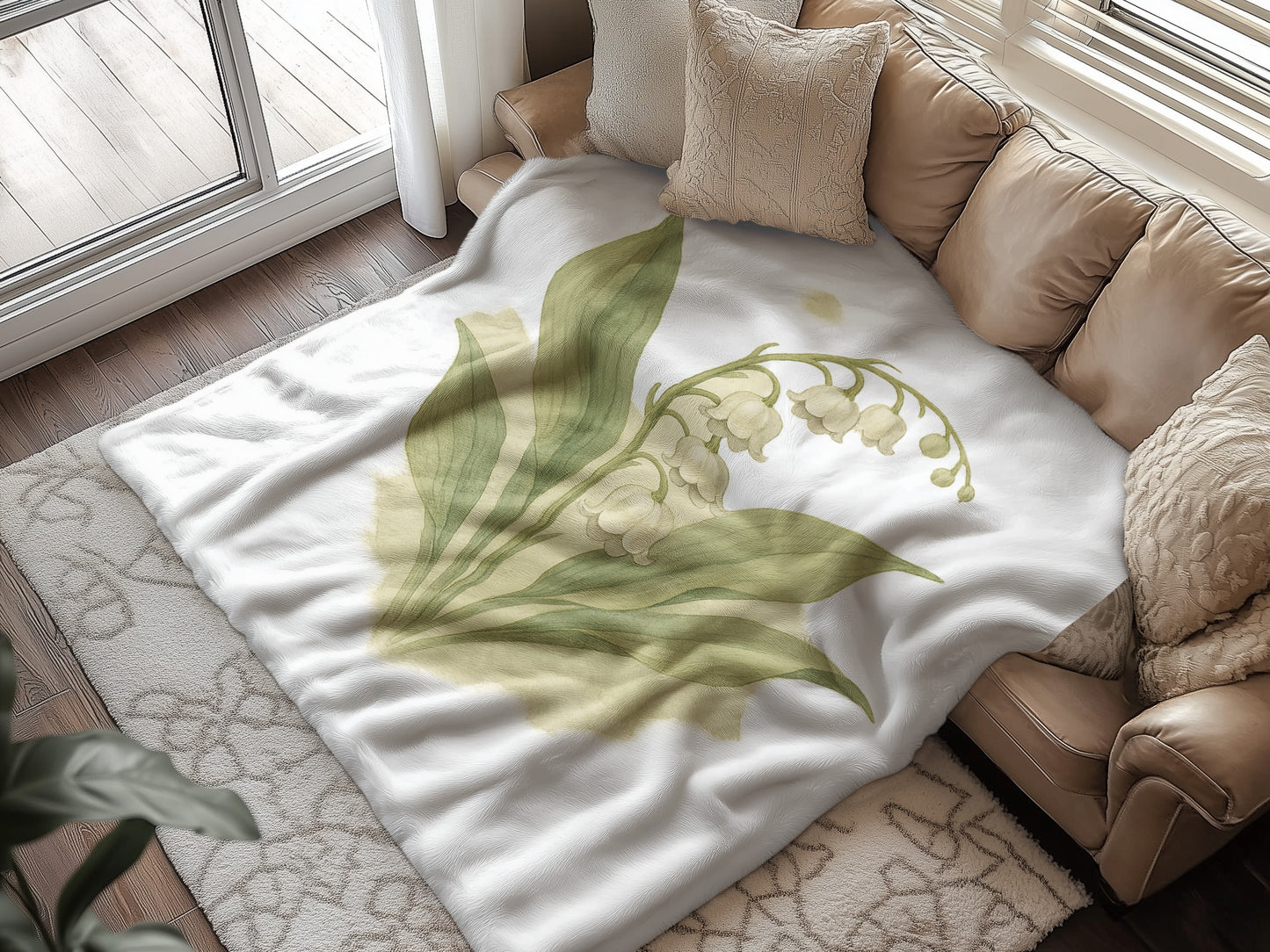Botanical Lily of the Valley Design Blanket product