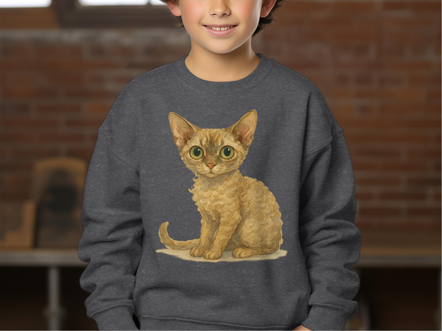 Youth Sweatshirt with Adorable Kitten Print product