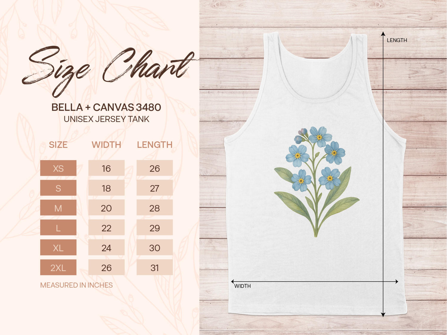 Blue Floral Design on White Unisex Jersey Tank product type