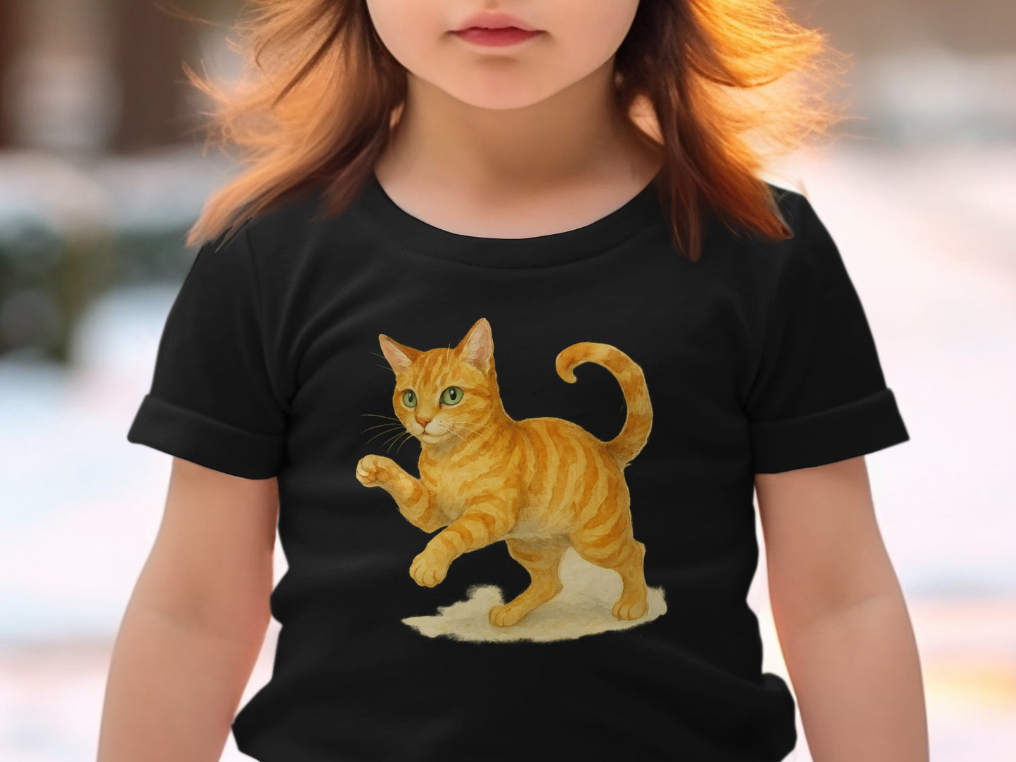 Playful Orange Cat Graphic T-Shirt product