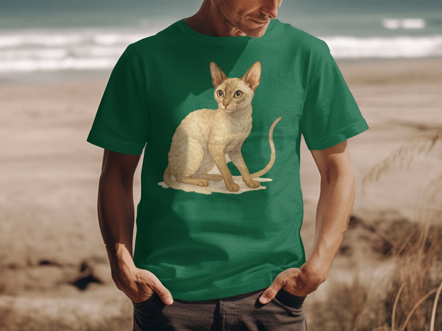 Vintage Beach Cat Lover Graphic Tee Shirt product