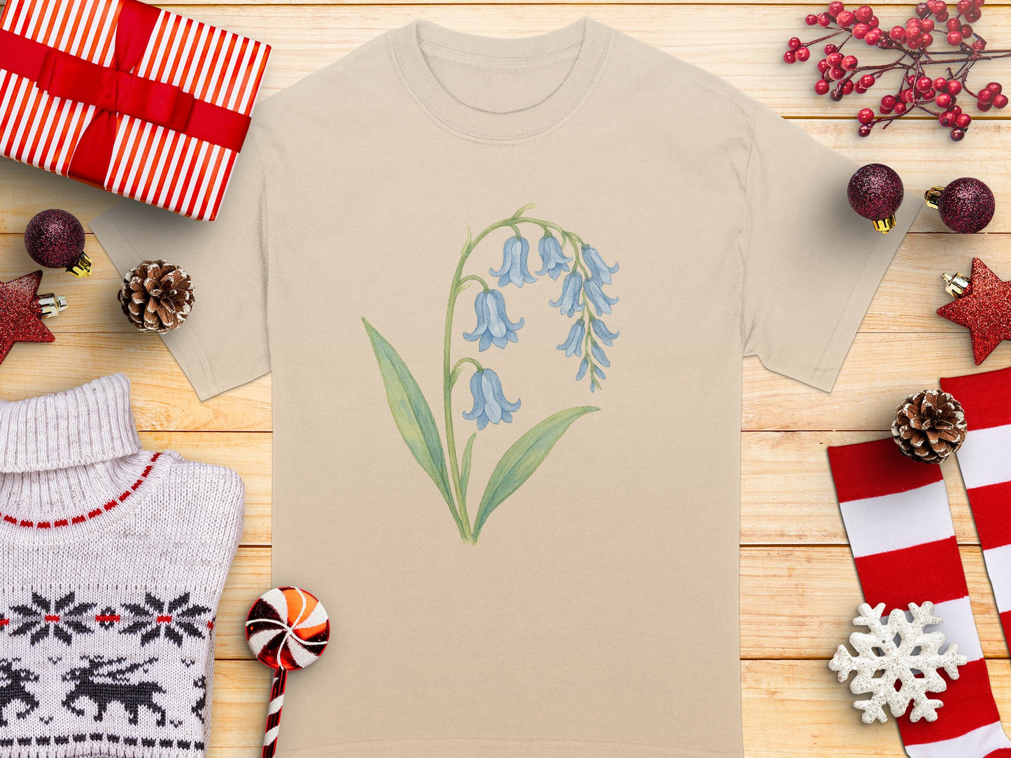Blue Bell Flower Illustration Graphic T-Shirt product type